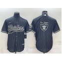 Las Vegas Raiders Black Team Big Logo With Patch Cool Base Stitched Baseball Jersey