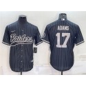 Las Vegas Raiders #17 Davante Adams Black With Patch Cool Base Stitched Baseball Jersey