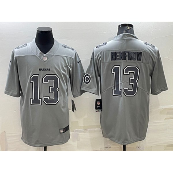 Las Vegas Raiders #13 Hunter Renfrow Gray Atmosphere Fashion With Patch Stitched Jersey
