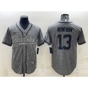 Las Vegas Raiders #13 Hunter Renfrow Gray With Patch Cool Base Stitched Baseball Jersey