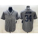 Las Vegas Raiders #34 Bo Jackson Gray With Patch Cool Base Stitched Baseball Jersey