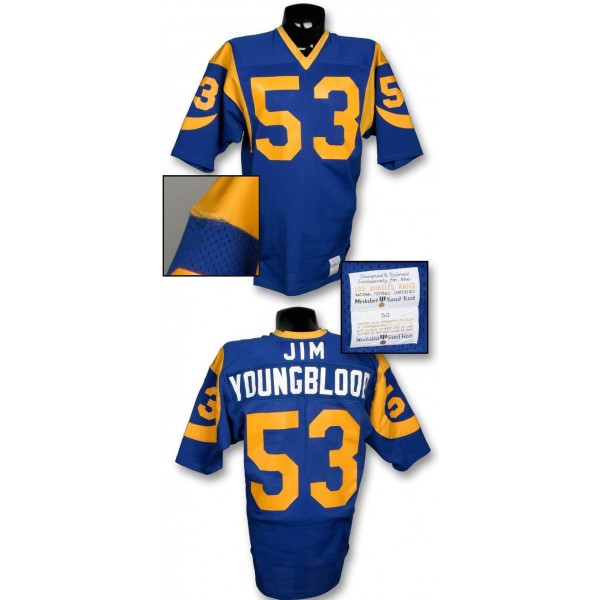 Los Angeles Rams Late ’70s #53 Jim Youngblood Blue With Full Name Stitched Jersey