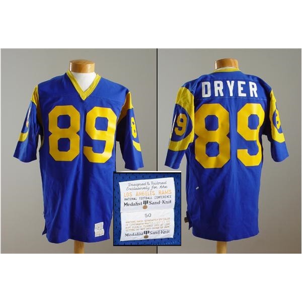 Los Angeles Rams # 89 Fred Dryer Blue Stitched Jersey