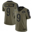Los Angeles Rams #9 Matthew Stafford 2021 Olive Salute To Service Limited Stitched Jersey