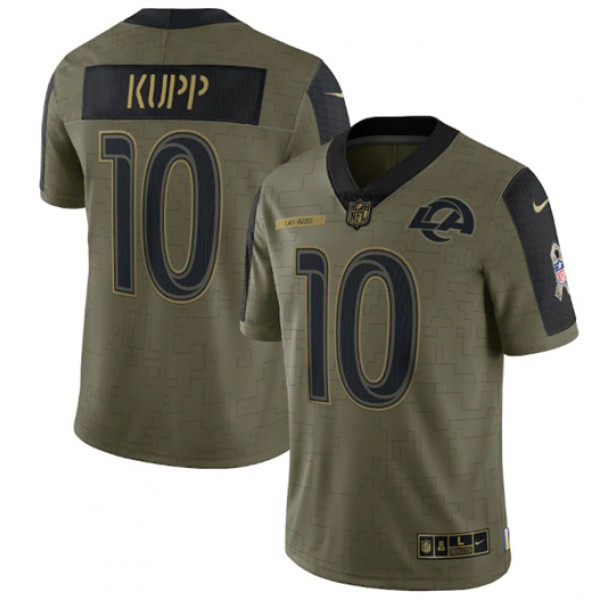 Los Angeles Rams #10 Cooper Kupp 2021 Olive Salute To Service Limited Stitched Jersey