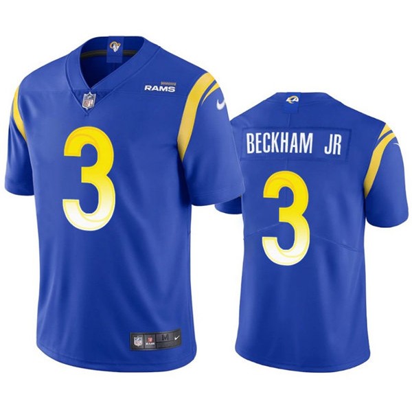 Los Angeles Rams #3 Odell Beckham Jr. 2021 Royal Vapor Untouchable Limited Stitched Football Jersey