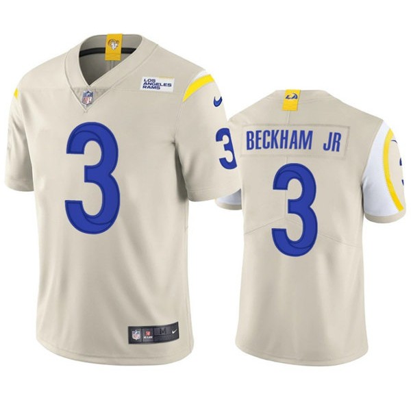 Los Angeles Rams #3 Odell Beckham Jr. 2021 Bone Vapor Untouchable Limited Stitched Football Jersey