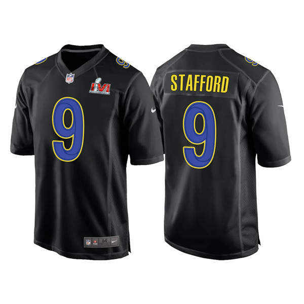 Los Angeles Rams #9 Matthew Stafford Black 2022 Super Bowl LVI Game Stitched Jersey