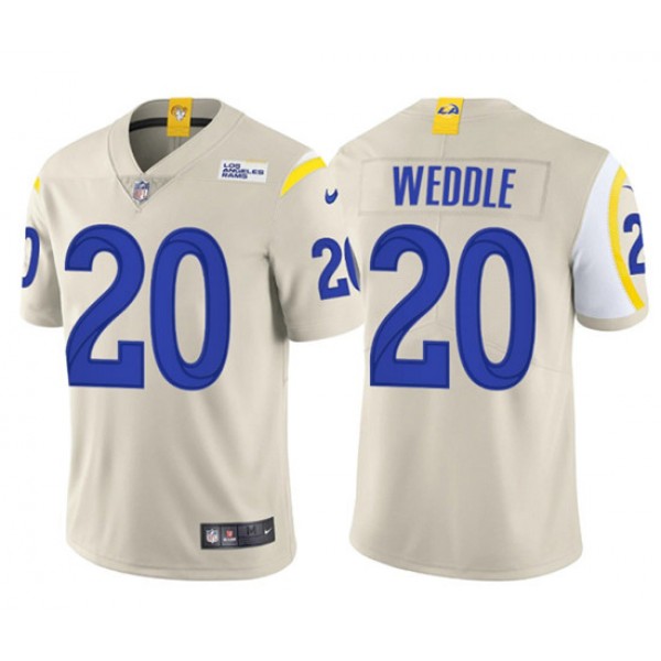Los Angeles Rams #20 Eric Weddle Bone Vapor Untouchable Limited Stitched Football Jersey