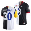 Los Angeles Rams X Georgia Bulldogs #30 Todd Gurley II Black White Split Stitched Jersey