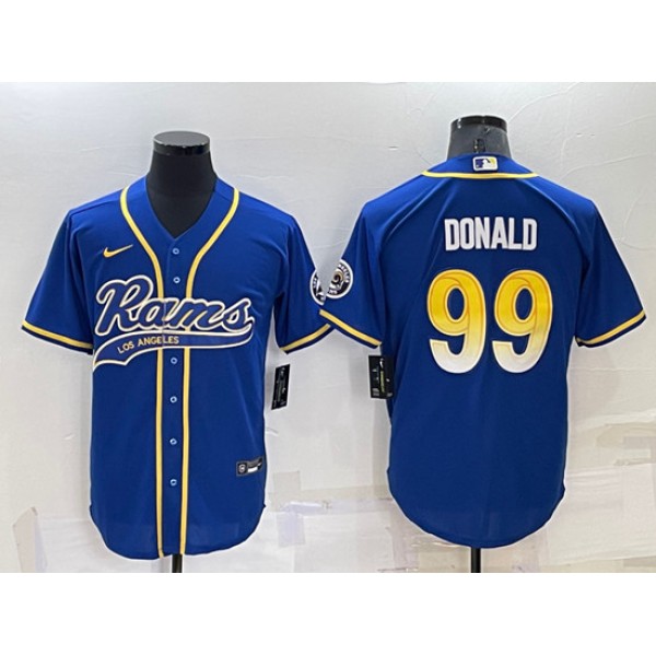 Los Angeles Rams #99 Aaron Donald Royal Cool Base Stitched Baseball Jersey