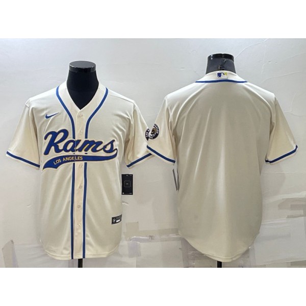 Los Angeles Rams Blank Bone Cool Base Stitched Baseball Jersey