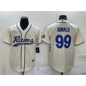 Los Angeles Rams #99 Aaron Donald Bone Cool Base Stitched Baseball Jersey