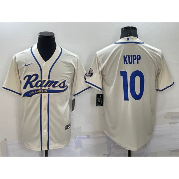 Los Angeles Rams #10 Cooper Kupp Bone Cool Base Stitched Baseball Jersey
