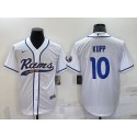 Los Angeles Rams #10 Cooper Kupp White With Patch Cool Base Stitched Baseball Jersey