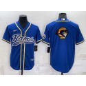 Los Angeles Rams Royal Team Big Logo With Patch Cool Base Stitched Baseball Jersey