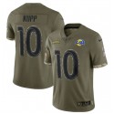 Los Angeles Rams #10 Cooper Kupp 2022 Olive Salute To Service Limited Stitched Jersey