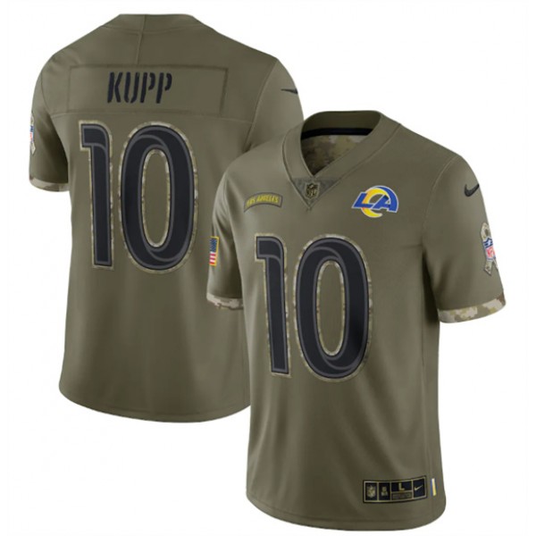 Los Angeles Rams #10 Cooper Kupp 2022 Olive Salute To Service Limited Stitched Jersey