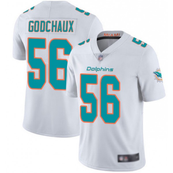 Miami Dolphins #56 Davon Godchaux White Vapor Limited Stitched Jersey