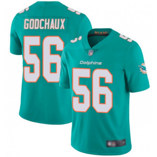Miami Dolphins #56 Davon Godchaux Aqua Vapor Limited Stitched Jersey