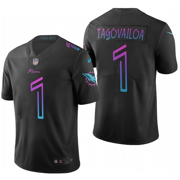 Miami Dolphins #1 Tua Tagovailoa Black Vapor Limited Stitched Jersey