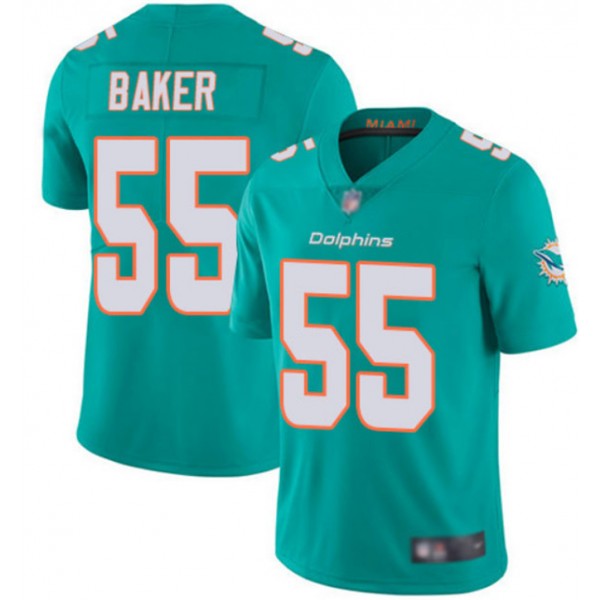 Miami Dolphins #55 Jerome Baker Aqua Color Rush Limited Stitched Jersey