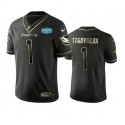 Miami Dolphins #1 Tua Tagovailoa 2020 Black With 347 Shula Patch Gold Limited Stitched Jersey