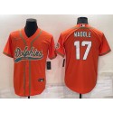 Miami Dolphins #17 Jaylen Waddle Orange Cool Base Stitched Baseball Jersey