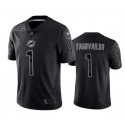 Miami Dolphins #1 Tua Tagovailoa Black Reflective Limited Stitched Football Jersey