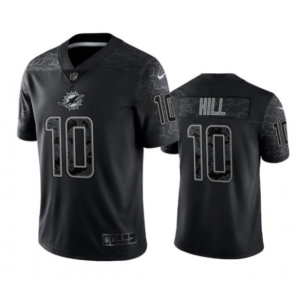 Miami Dolphins #10 Tyreek Hill Black Reflective Limited Stitched Football Jersey