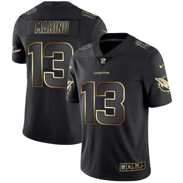 Miami Dolphins #13 Dan Marino 2019 Black Gold Edition Stitched Jersey