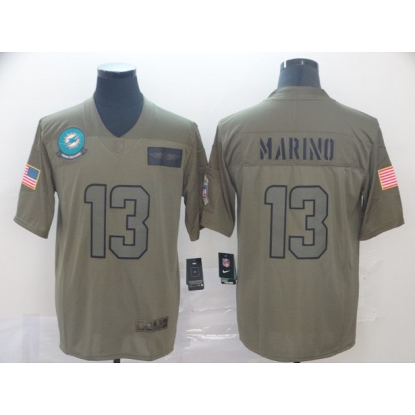 Miami Dolphins #13 Dan Marino 2019 Camo Salute To Service Limited Stitched Jersey