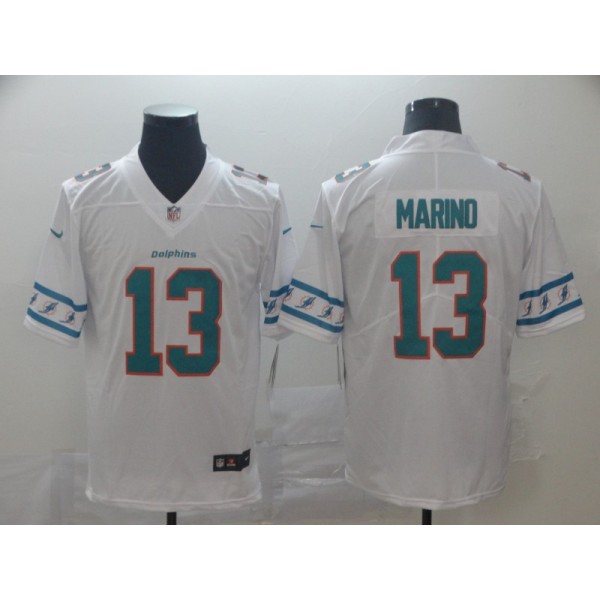 Miami Dolphins #13 Dan Marino White Team Logo Stitched Jersey
