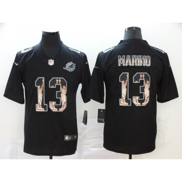 Miami Dolphins #13 Dan Marino 2019 Black Statue Of Liberty Limited Stitched Jersey