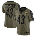 Pittsburgh Steelers #43 Troy Polamalu 2021 Olive Salute To Service Limited Stitched Jersey