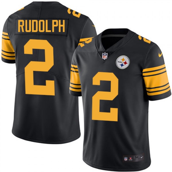 Pittsburgh Steelers #2 Mason Rudolph Black Color Rush Limited Stitched Jersey
