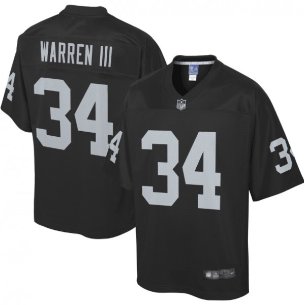 Raiders #34 Chris Warren III Black Vapor Untouchable Limited Stitched Jersey