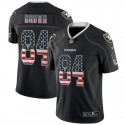 Raiders #84 Antonio Brown Black USA Flag Fashion Color Rush Stitched Jersey