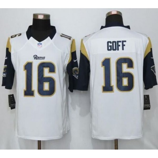 Rams #16 Jared Goff White Stitched Limited Nike Jersey