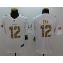 Seahawks #12 Fan White Stitched Limited Salute To Service Nike Jersey