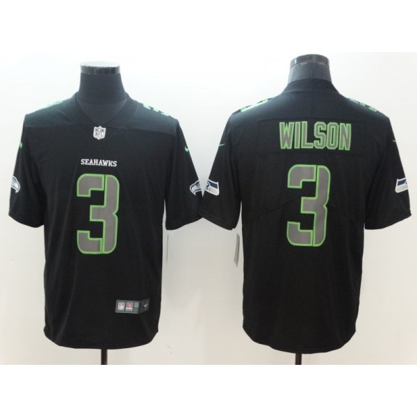 Seahawks #3 Russell Wilson Black Impact Limited Stitched Jersey