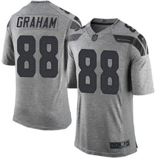 Seahawks #88 Jimmy Graham Gray Stitched Limited Gridiron Gray Nike Jersey