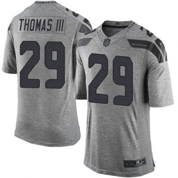 Seahawks #29 Earl Thomas III Gray Stitched Limited Gridiron Gray Nike Jersey