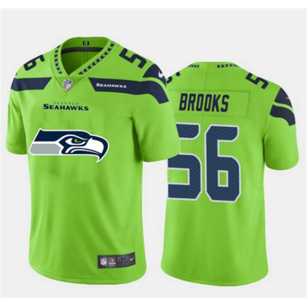 Seattle Seahawks #56 Jordyn Brooks Green 2020 Team Big Logo Limited Stitched Jersey