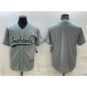 Seattle Seahawks Gray With Patch Cool Base Stitched Baseball Jersey
