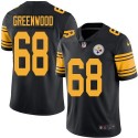 Steelers #68 L.C. Greenwood Black Stitched Limited Rush Nike Jersey
