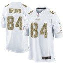 Steelers #84 Antonio Brown White Stitched Limited Salute To Service Nike Jersey