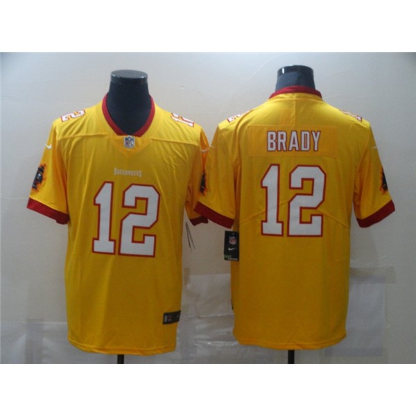 Tampa Bay Buccaneers #12 Tom Brady Yellow Limited Stitched Jersey