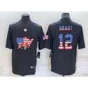 Tampa Bay Buccaneers #12 Tom Brady Black USA Flag Limited Stitched Jersey
