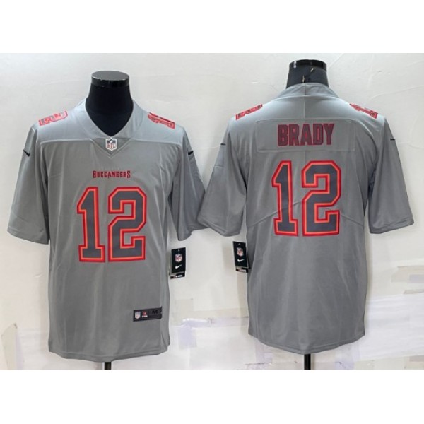 Tampa Bay Buccaneers #12 Tom Brady Gray Atmosphere Fashion Stitched Jersey